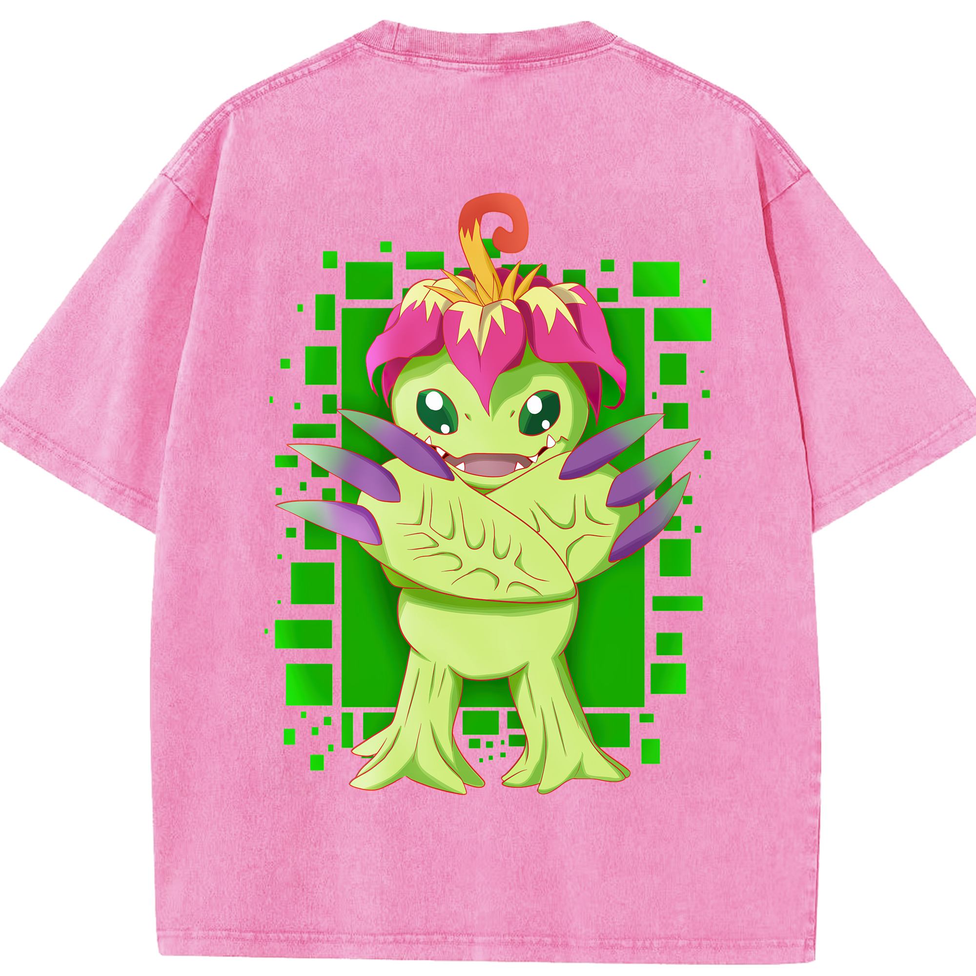 （画像用） Digimon デジタルモンスター/デジモン 綿100% ヴィンテージ風 半袖Tシャツ（背面プリント）